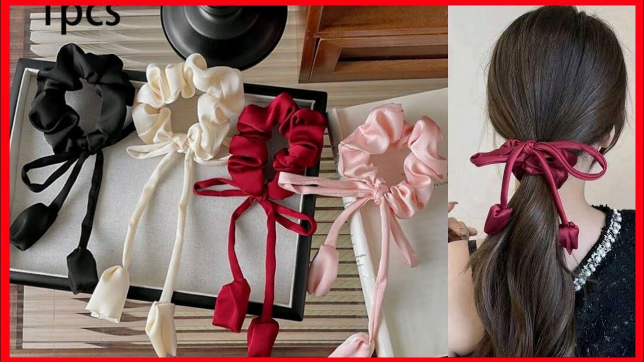💥💋DIY SCRUNCHIE/Nuevo Diseño de Scrunchie de satin / Scrunchie con Tulipanes/ Laço de Cabelo