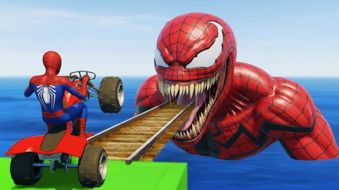 الرجل العنكبوت انقاذ باتمان Spider-Man Rescue batman vs iron man vs venom funny Game GTA 5 superhero