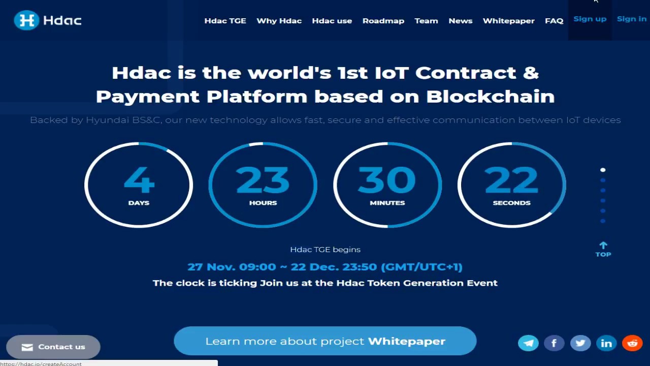[ICO] [BOUNTY] Hdac -  Первая в мире платформа для IoT-контрактов