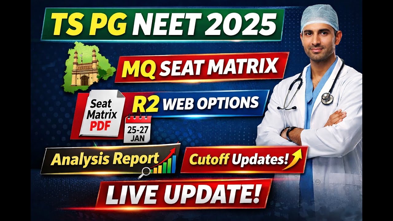 TS PG NEET 2025 MQ Seats Available | Round-2 Web Options + Seat Matrix Explained