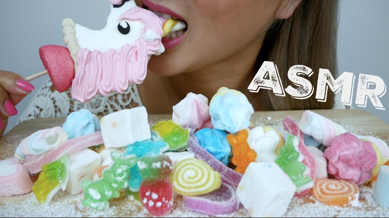 Marshmallow & Gummy | ASMR *No Talking, Chewy & Soft Eating Sounds | N.E Let's Eat