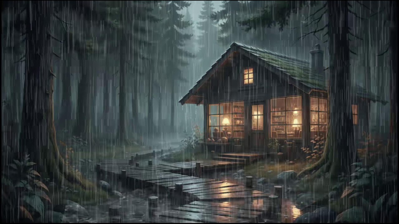 Rain Washed Woodland Cabin 🌧 | Gentle Rain Sounds for Deep Sleep, Stress Relief, and Quiet Rain