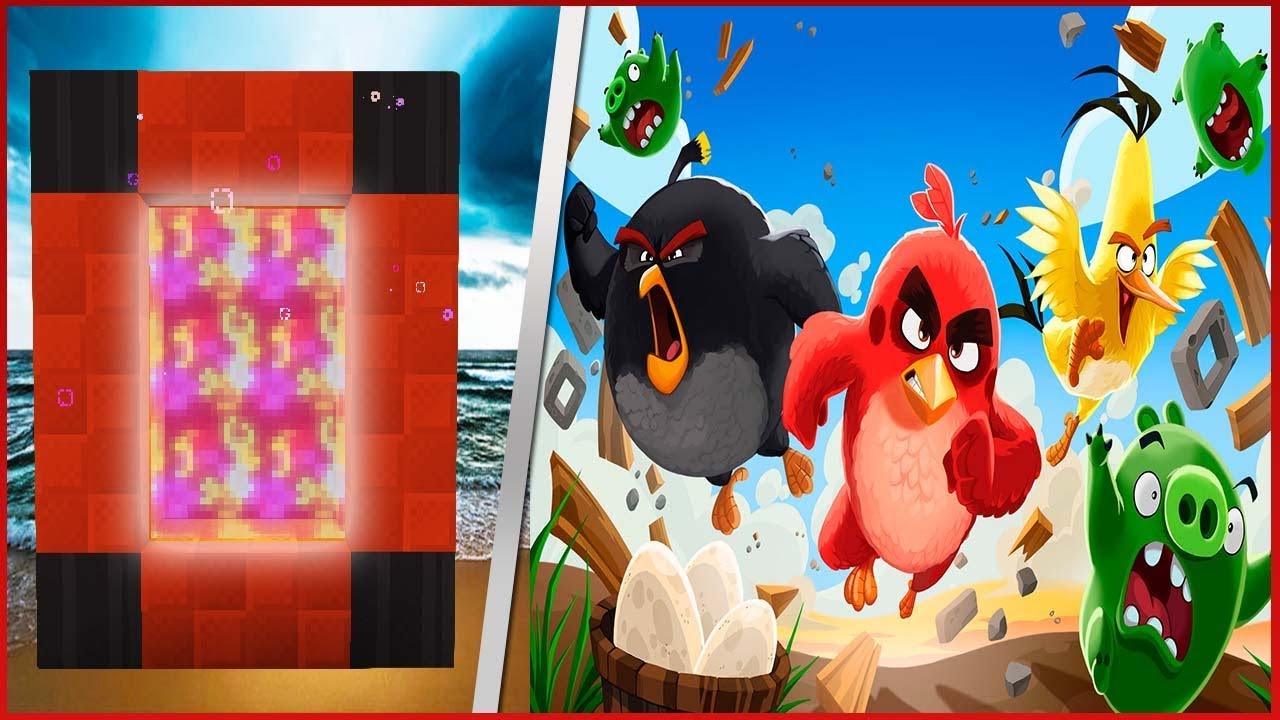 COMO FAZER UM PORTAL PARA O MUNDO DO ANGRY BIRDS - Minecraft