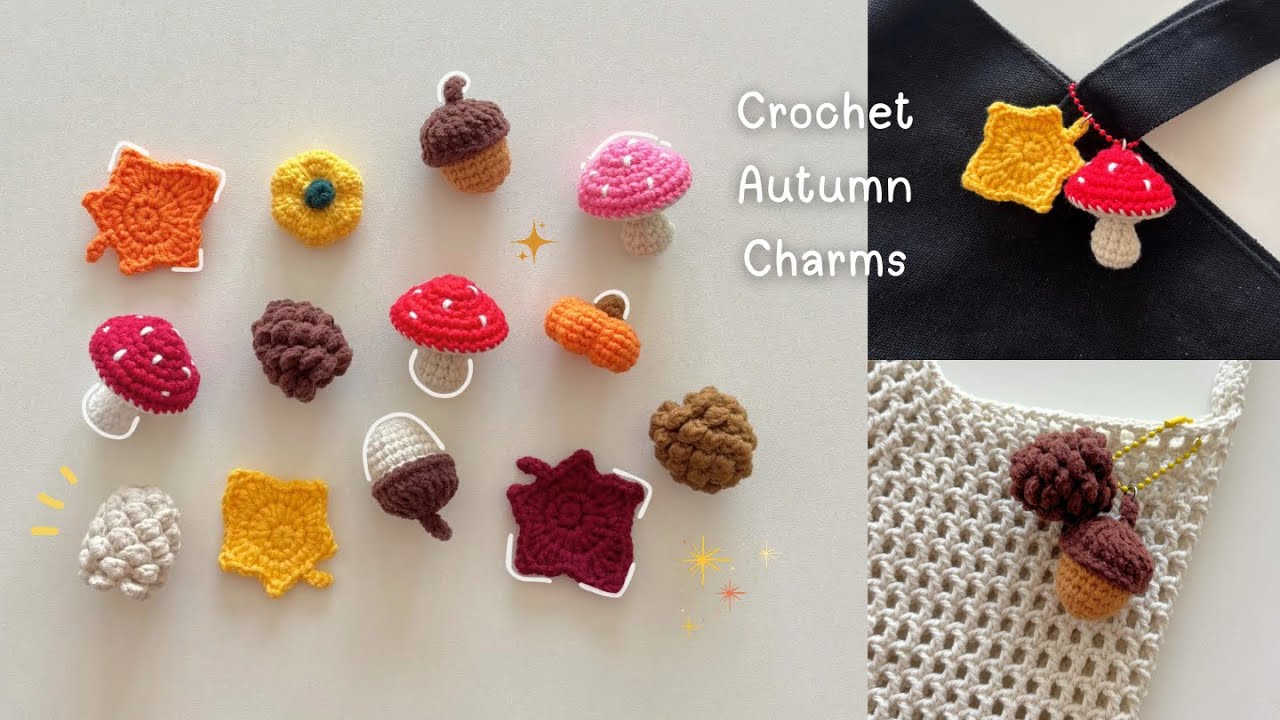 ✨ Crochet Mini Fall Charms Collection 🍁 | Cozy Little Things for Fall ❣️ | Easy Autumn Crochet Idea