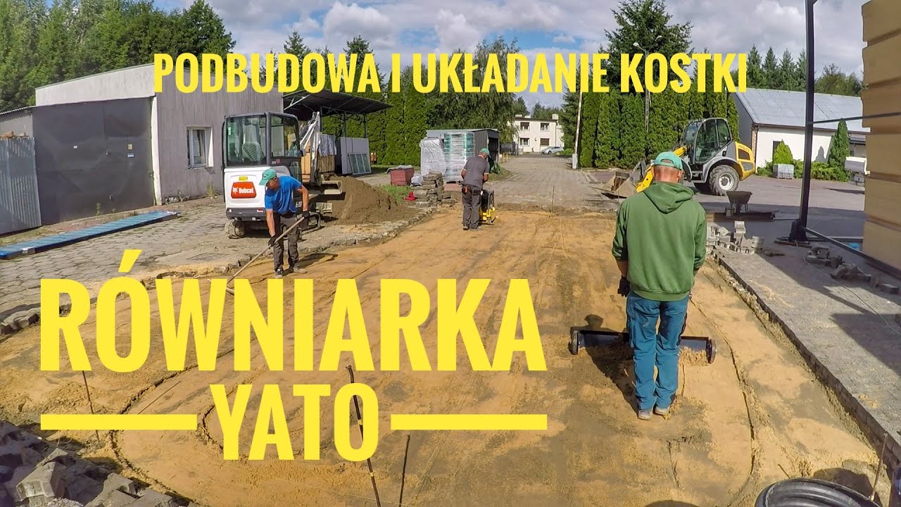 Plac z kostki Behaton - łata brukarska do minikoparki - wózki brukarskie - Przemysł #brukarz #paving