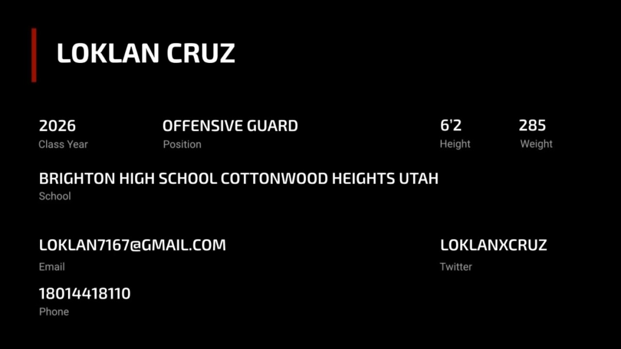 Loklan Cruz (2026, Offensive Guard)