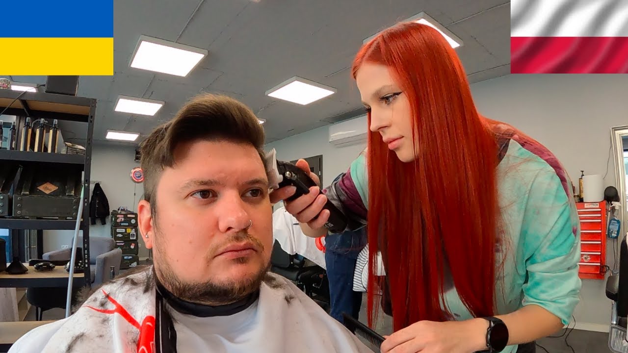 Ukrainian Lady Barber Is A HAIR TRANSFORMATION MACHINE  🇵🇱