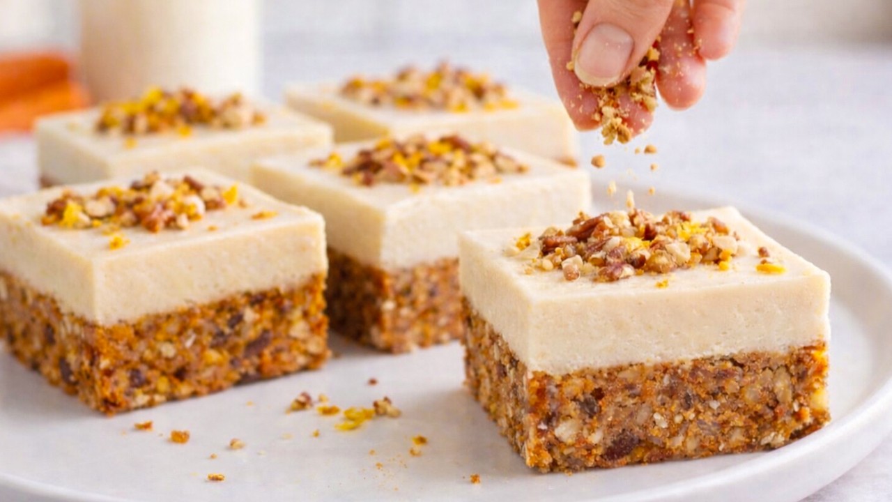 Ohne Backen! Ohne Zucker! Gesunder veganer Karotten Cheesecake!