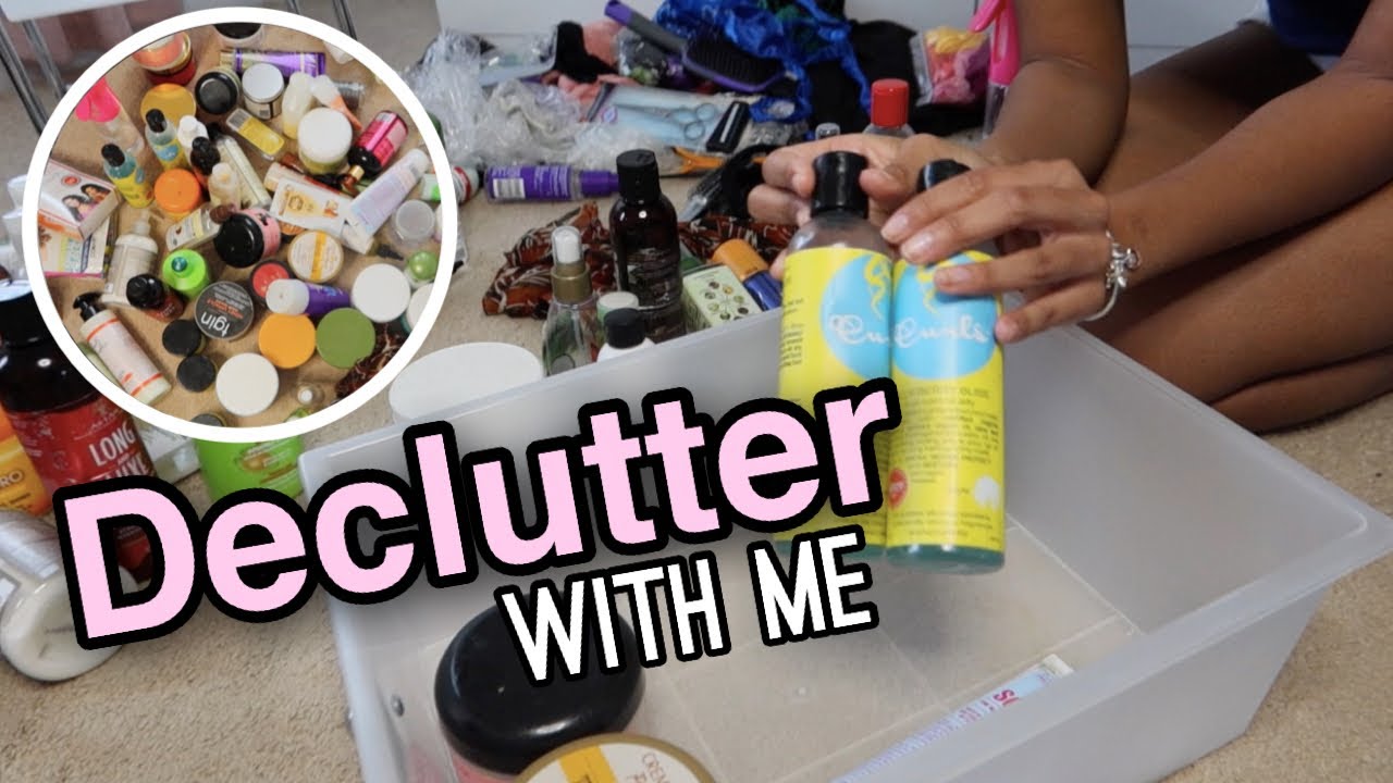 DECLUTTER & ORGANIZE my 2021 NATURAL HAIR PRODUCTS with me! + My Hair Product Collection | TayyLiz