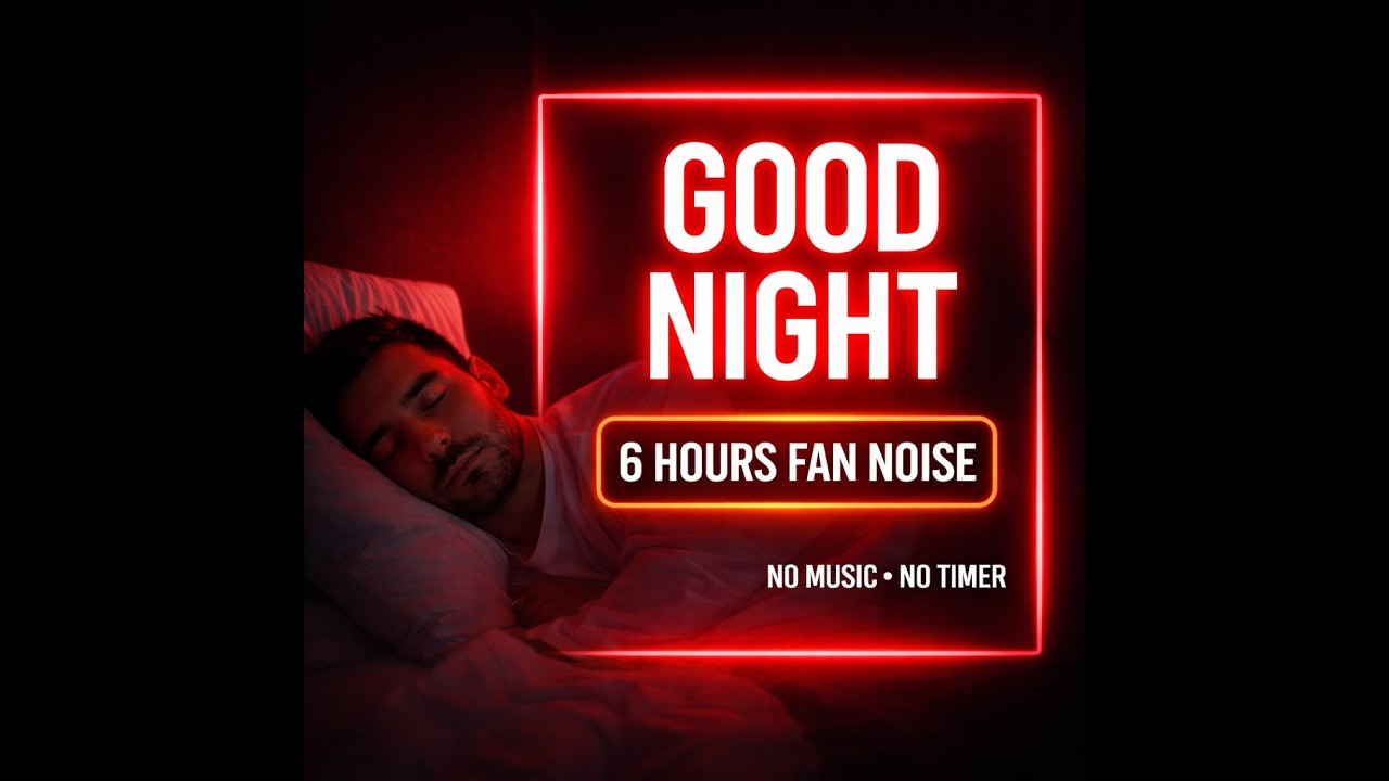 6 Hour Deep Focus Fan Noise – Neon Loop Study Session (No Timer, No Music)