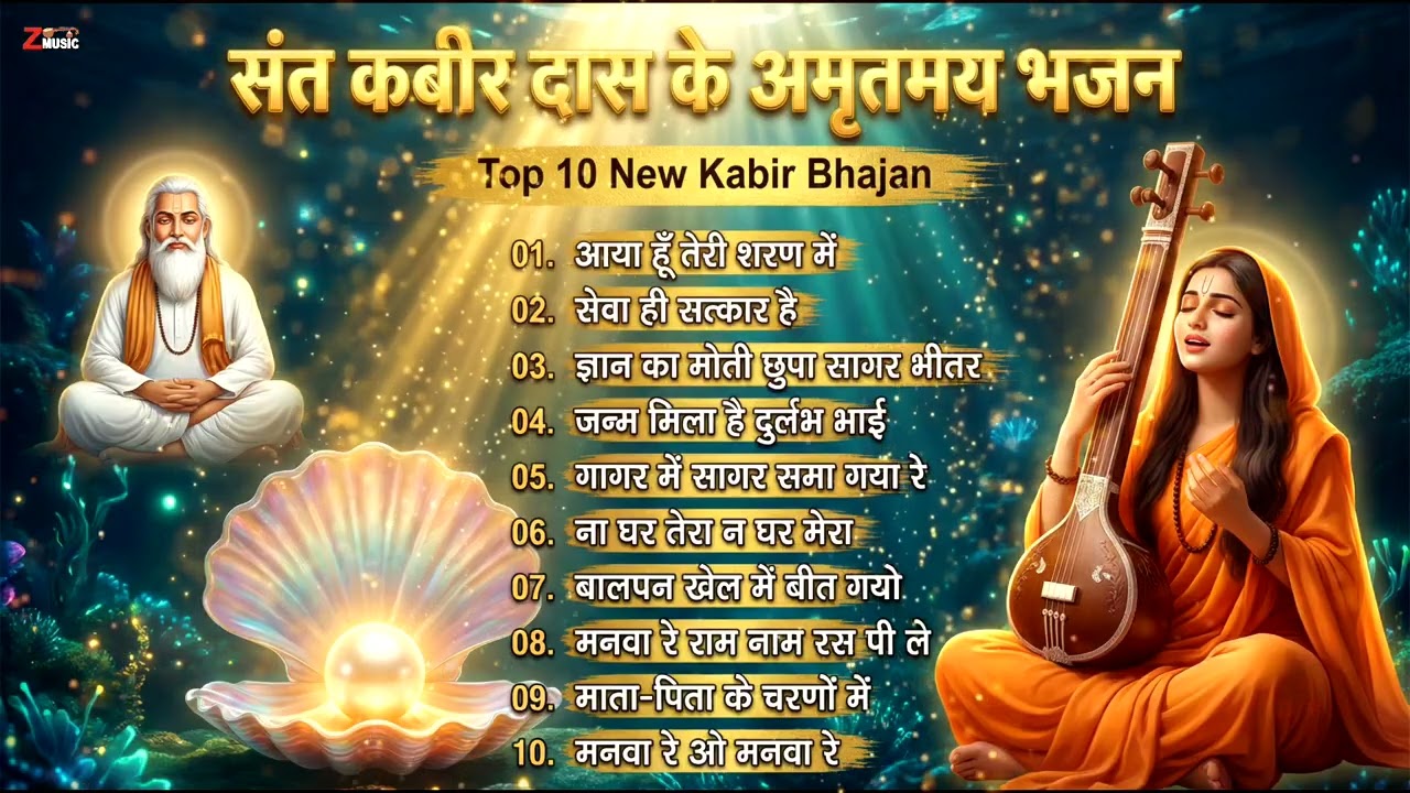 संत कबीर दास के अमृतमय भजन | Top 10 Kabir Bhajan Mashup 2026 | Nonstop Kabir Bhajan | Zmusic111