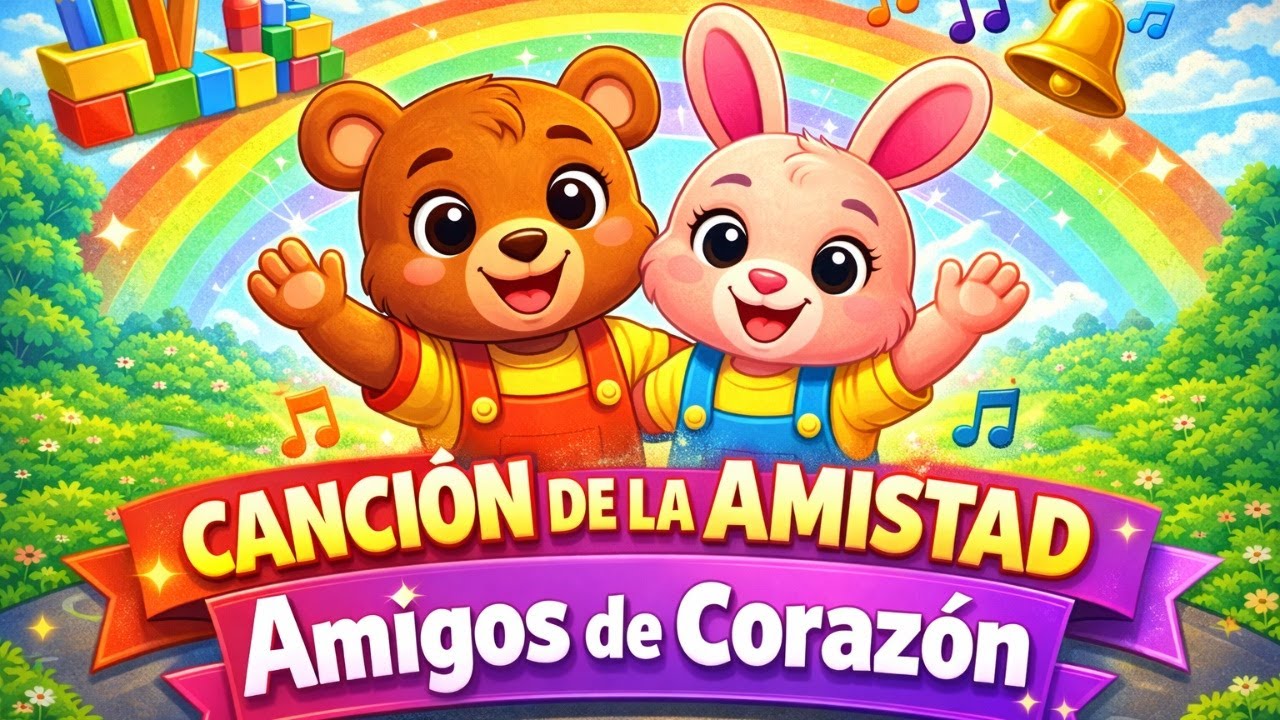 Amigos de Corazón 💖 Canción Infantil Alegre | Música para Niños y Bebés