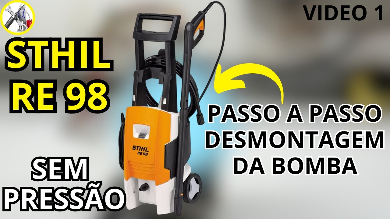 Lavadora de alta pressão Stihl RE98 sem pressão! Veja como desmontar a bomba e encontrar o defeito