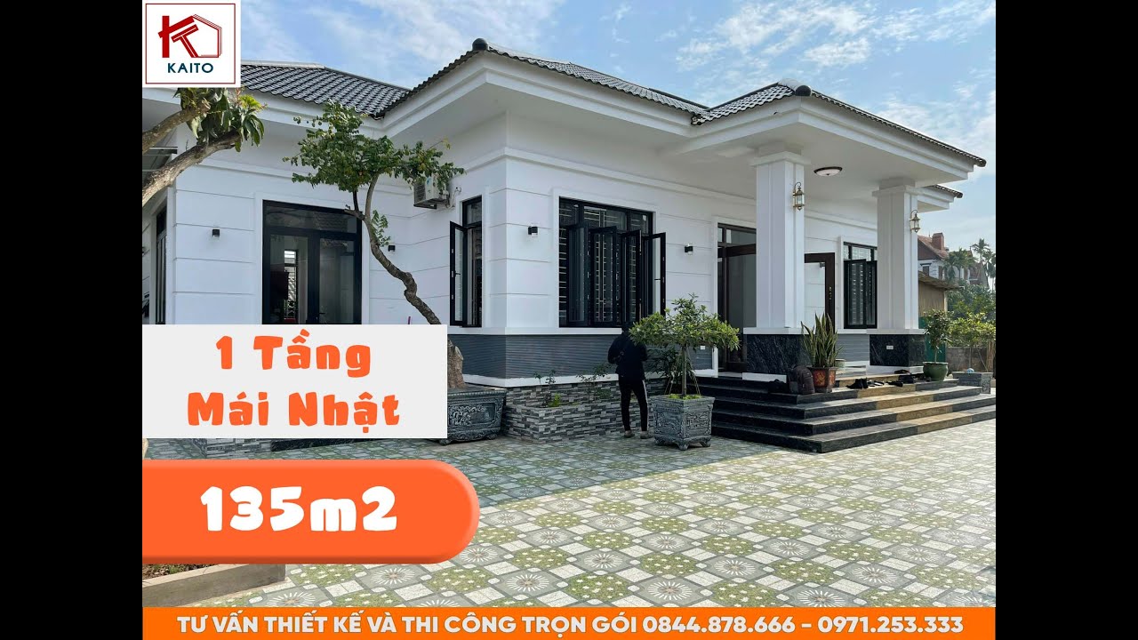 THỰC TẾ MẪU NHÀ VƯỜN 1 TẦNG MÁI NHẬT TẠI HƯNG YÊN | KAITO 311