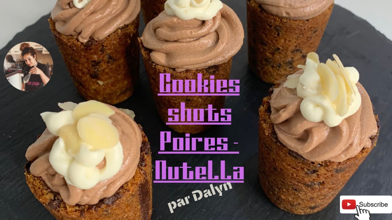 Recette facile et rapide des cookies shots poires & nutella !!!