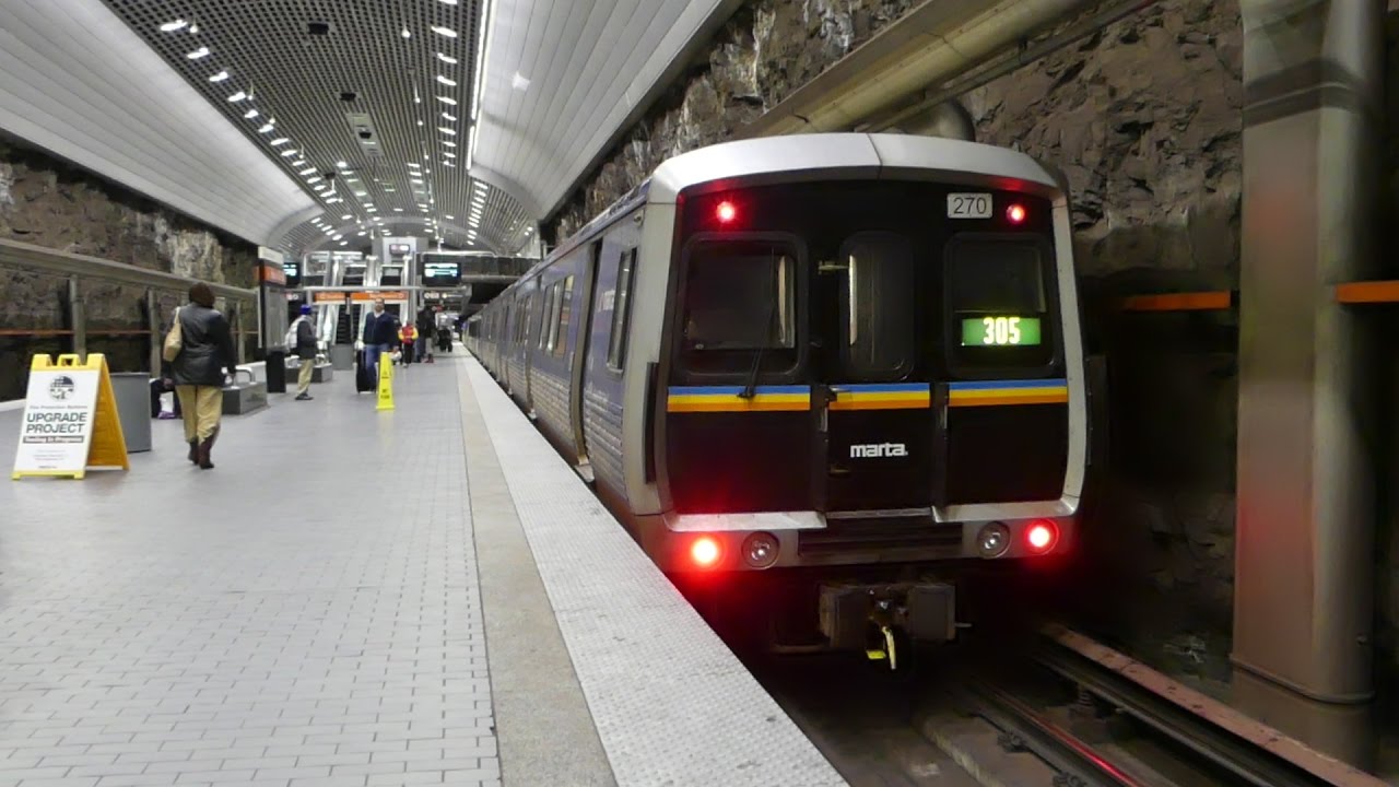 MARTA Transit: FB/Hitachi/Breda CQ310/CQ311/CQ312 Gold Line at Peachtree Center Station