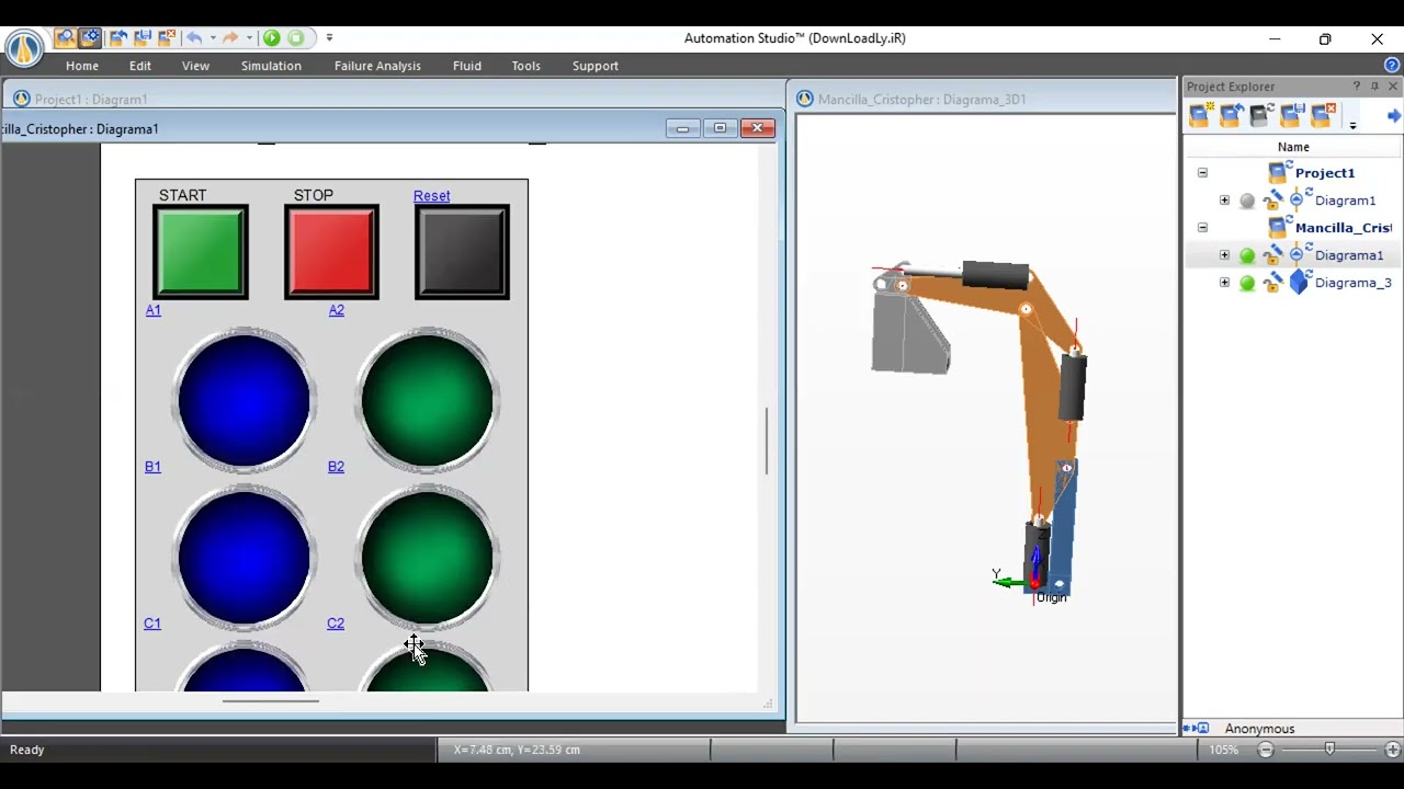 Secuencia Electrohidráulica con simulación 3D- Automation Studio