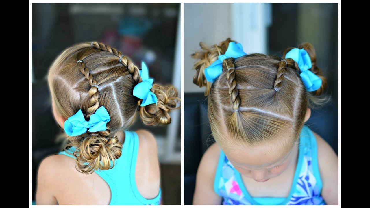 Easy School Hairstyle | Connected Rope Twists & Messy Buns