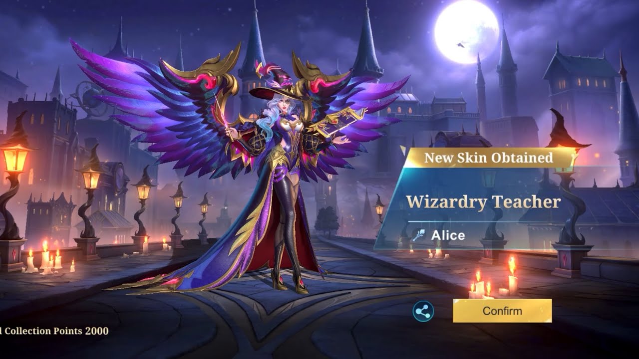 GOT ALICE WIZARDRY TEACHER SKIN FROM BATTLE NIGHT CHEST M7 MOBILE LEGENDS