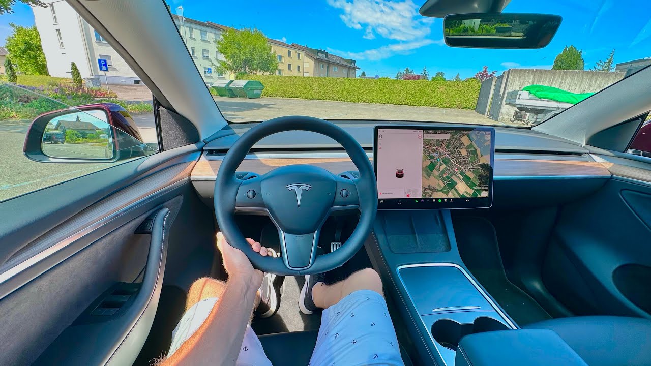 Tesla Model Y Performance Midnight Cherry Red Test Drive POV 2023 (No Comment)