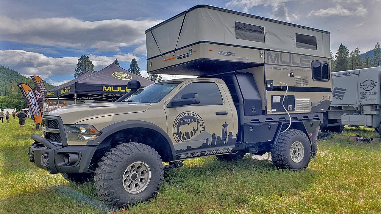 DODGE RAM on 40's w/ NORWELD Flat Bed & FOUR WHEEL CAMPER - MULE Baja Runner Exterior Walk Thru