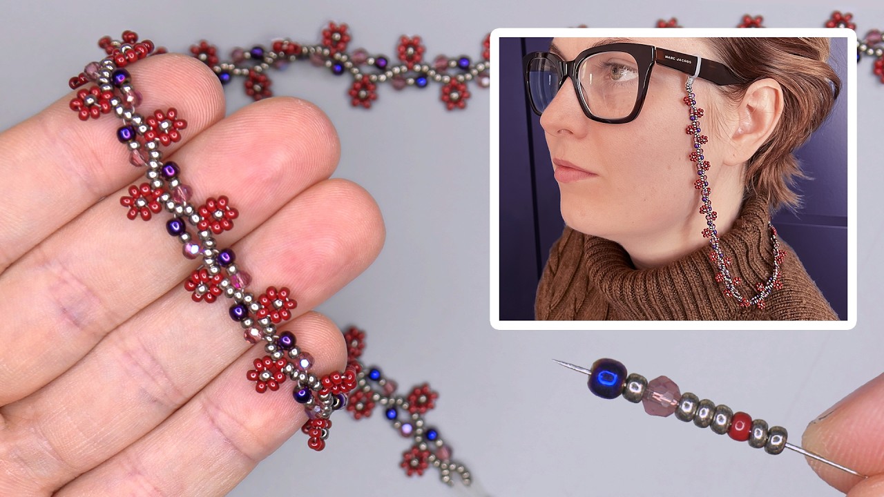 How to Make a crystal Daisy Chain using Seed Beads and 3mm Beads | Easy Beginner Tutorial
