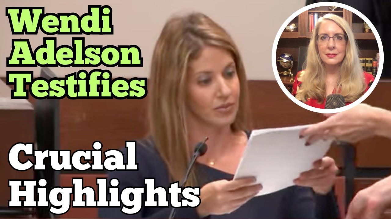Highlights of Wendi Adelson's Testimony (Markel Murder/Charlie Adelson) - Lawyer LIVE