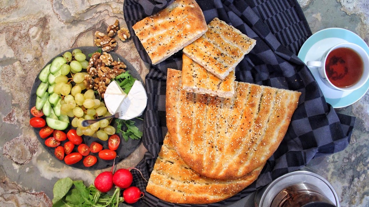 Persian Flatbread (Barbari), perseisches Fladenbrot, بهترین دستور تهیه نان بربری #بربری #bread #brot