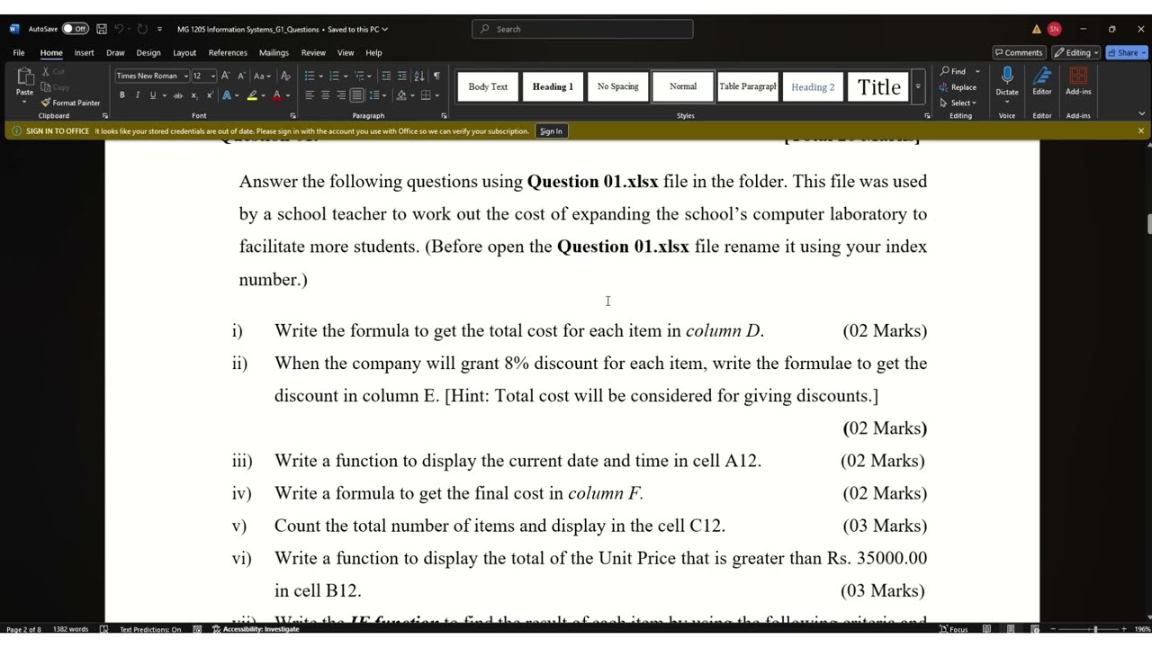 SLIATE | Information System | Pass Paper Discussion | Question 01