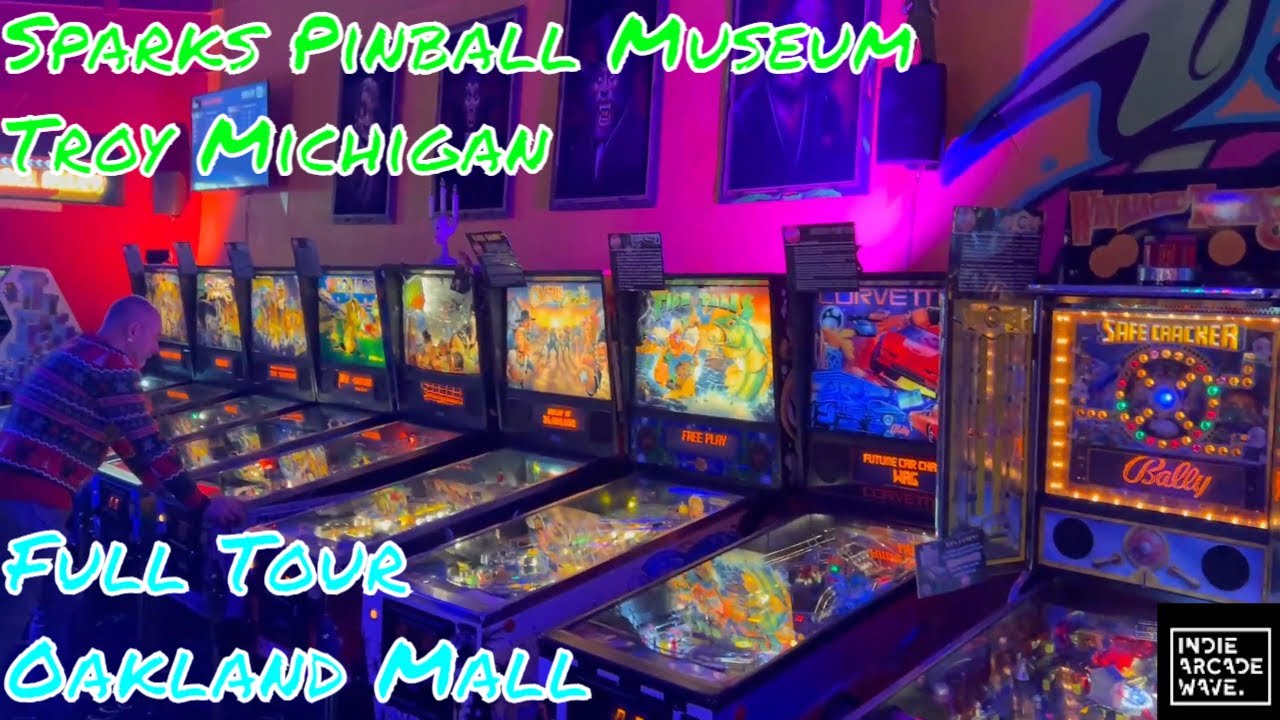 Sparks Pinball Museum Arcade Tour in Oakland Mall in Troy Michigan