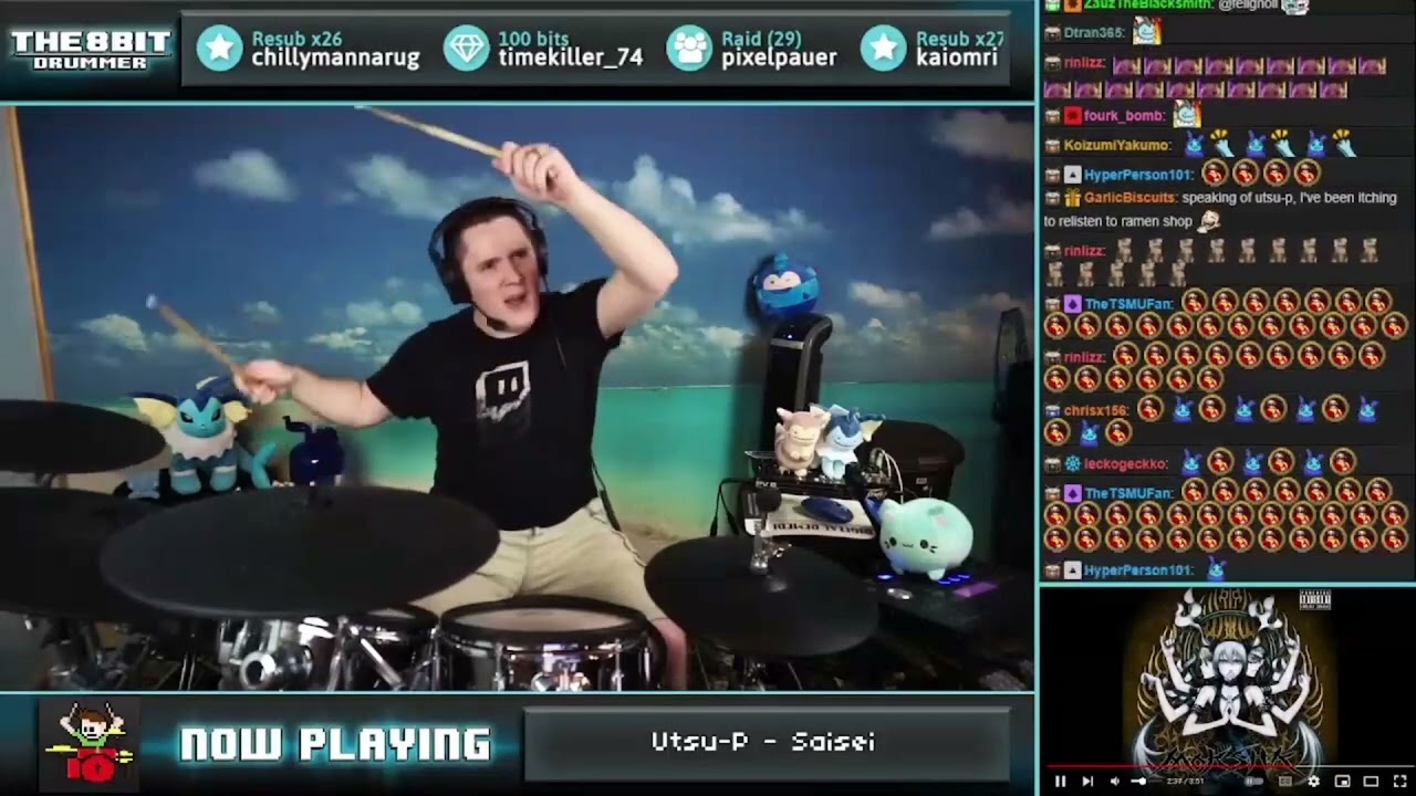 The8BitDrummer plays 鬱P/Utsu-P - 再生 / Saisei / Rebirth feat. GUMI