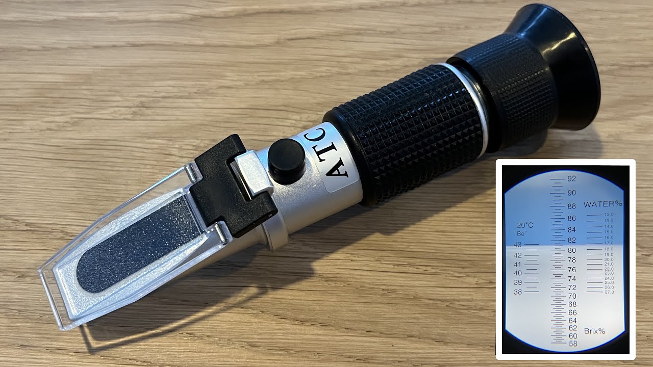 Refractometer kalibreren en honing vochtgehalte meten