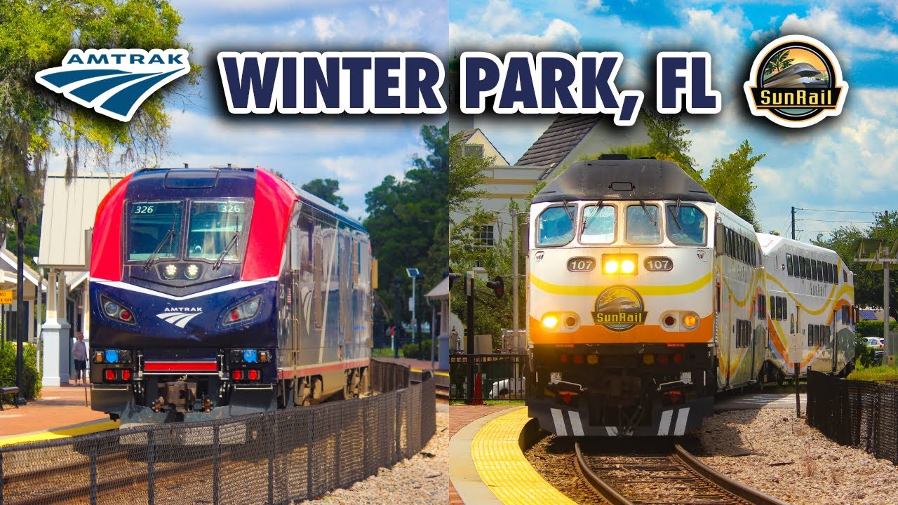 Amtrak & SunRail Trains in Winter Park, FL - September 2024