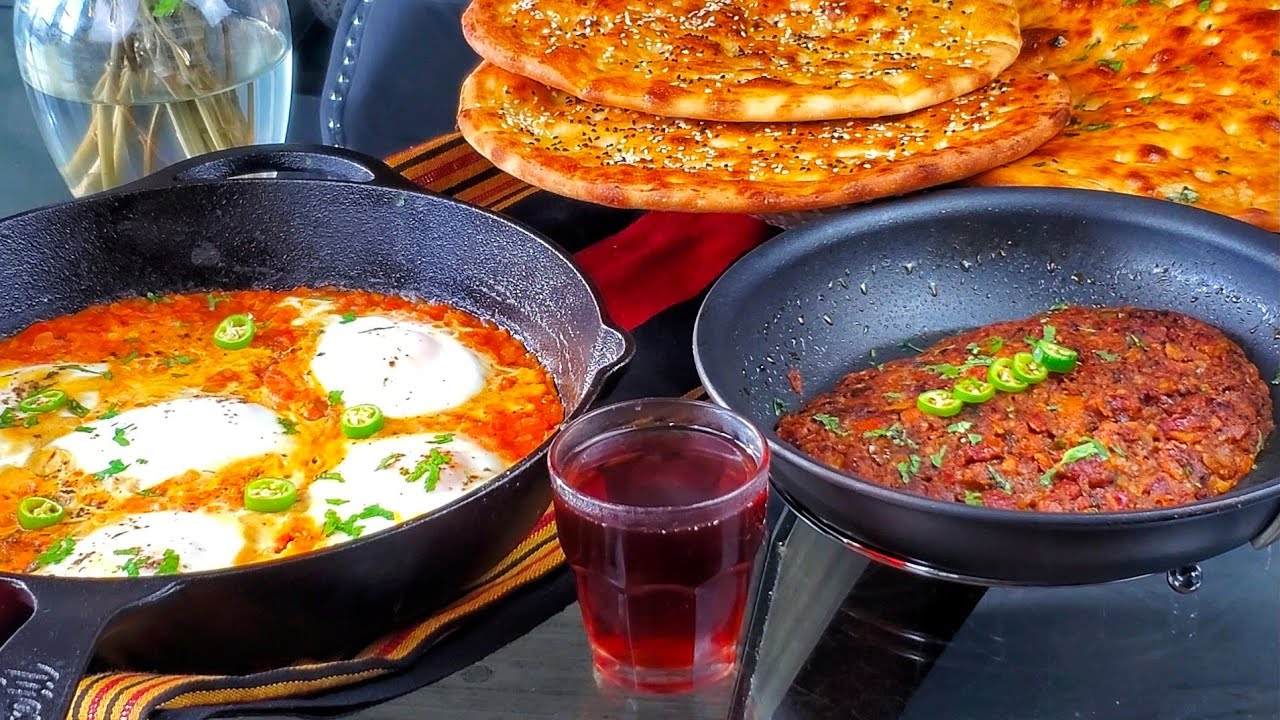 تميز /فاصوليه ناشفه/وشكشوكه صبوح يمني Yemeni  tameez / Shakshouka/ beans yemeni breakfast