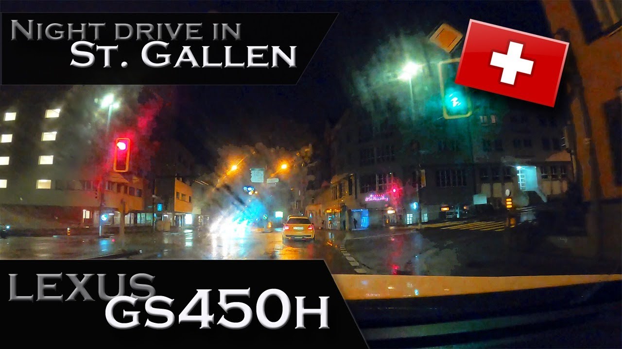 Night Drive Switzerland (St. Gallen) - Onboard Lexus GS450h [4K 60fps] + Skeler music mix