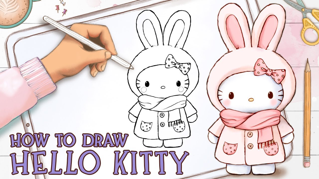 Как нарисовать Hello Kitty шаг за шагом (урок в Procreate)