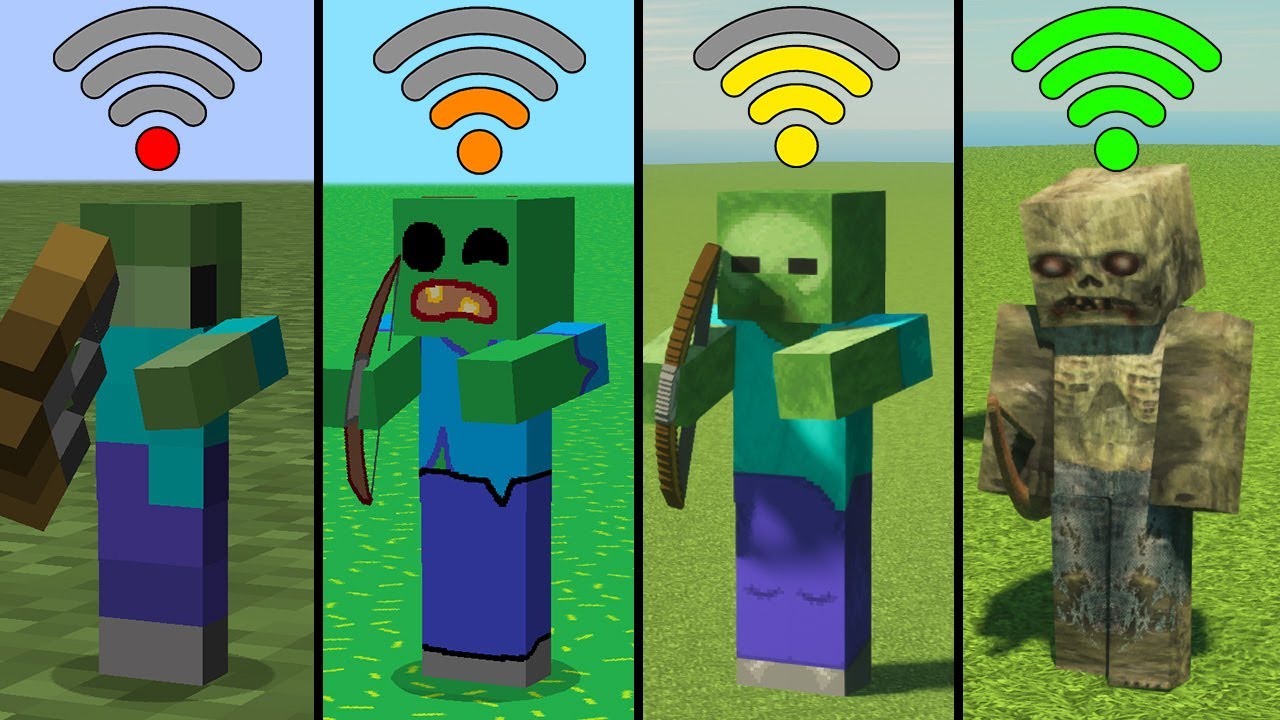 physics in Minecraft with different Wi-Fi - COMPILATION
