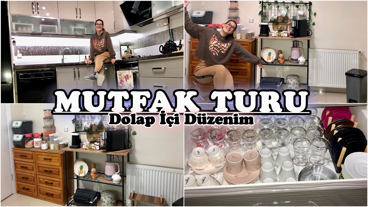 MUTFAK TURU | YENİ GELİN MUTFAĞI 🕊️ DOLAP İÇİ DÜZENİ  | VLOG