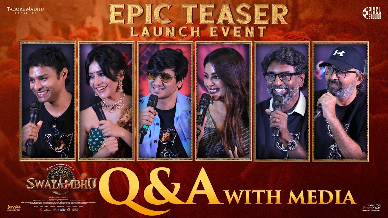 Q&A With Media at Swayambhu EPIC Teaser Massive Launch Event | Nikhil Siddhartha | Shreyas Media