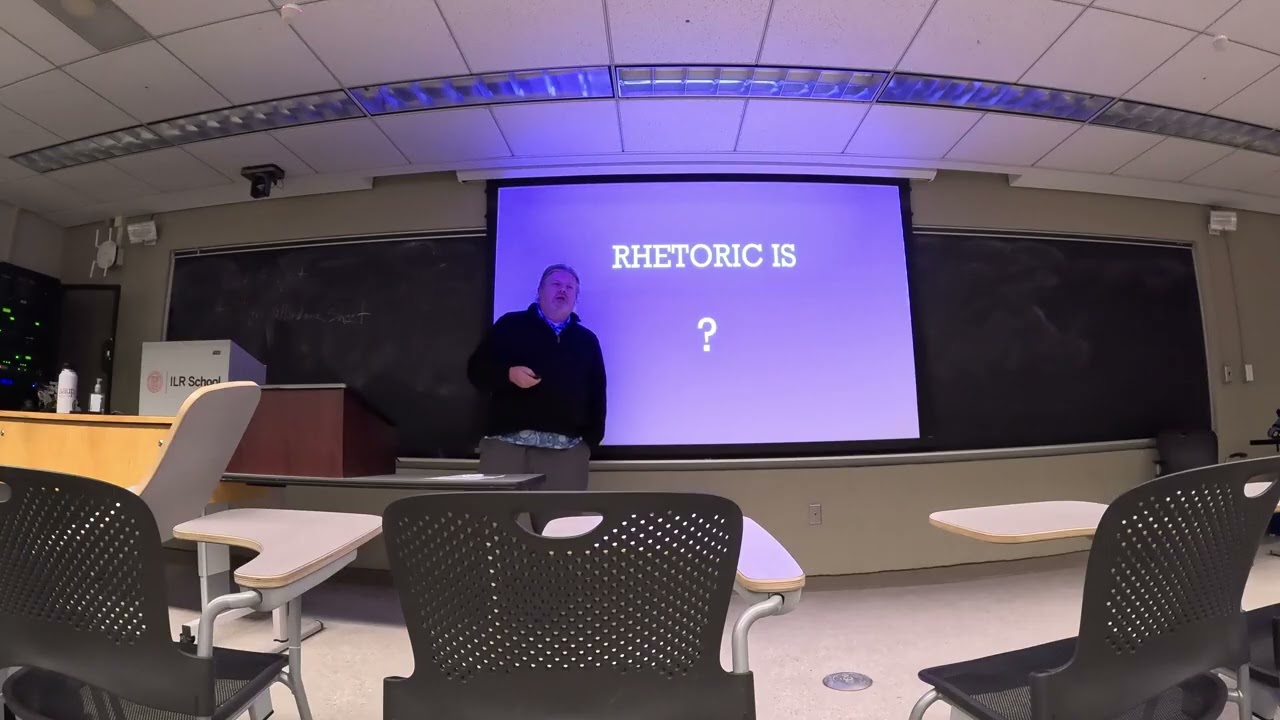A lecture introducing rhetorical history, theory, and practice at Cornell University (February 2026)