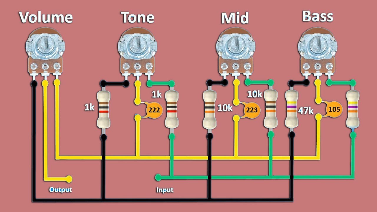 bass treble mid circuit diagram / bass treble mid circuit / bass treble board connection