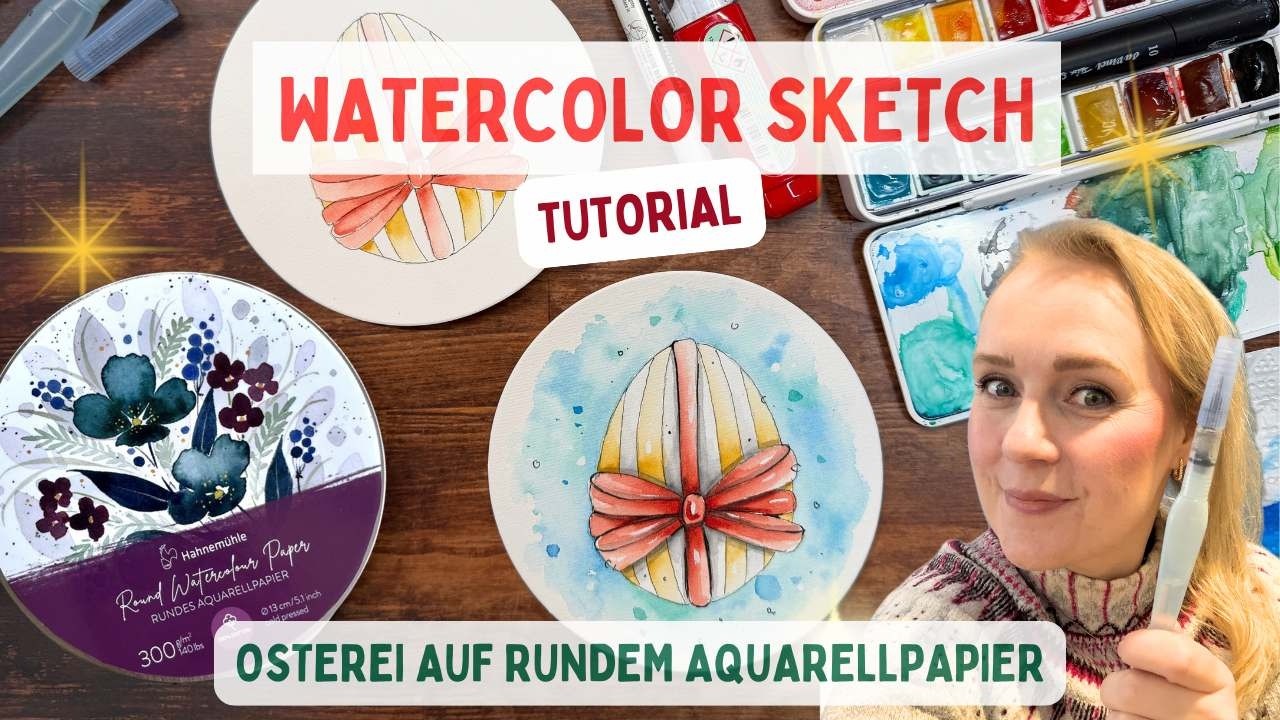 Aquarell Osterei auf rundem Papier malen | Hahnemühle & Schmincke