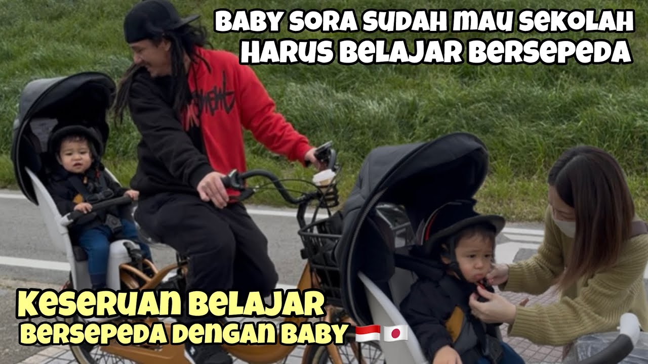 Reaksi istri Jepang lihat aku dan sora belajar bersepeda 