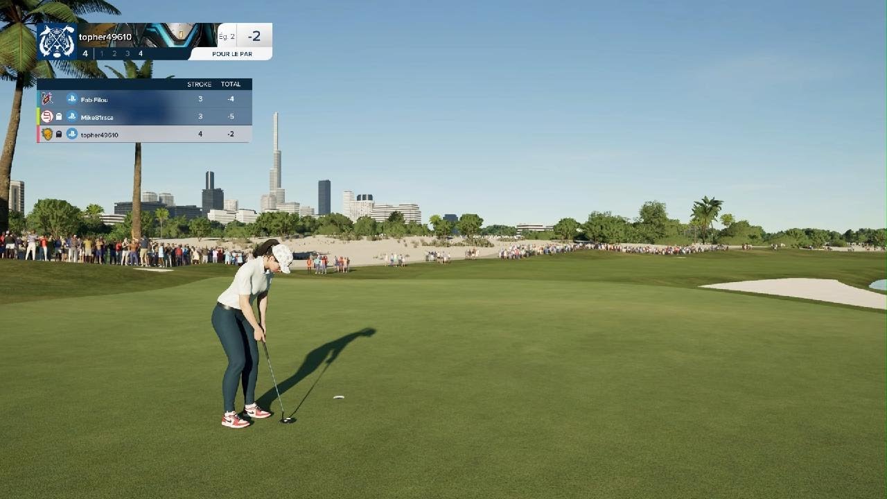 PGA TOUR 2K25 mon association Bryan VS Jean et Tamara 1er tour Al Barsha Resort - Sands Course