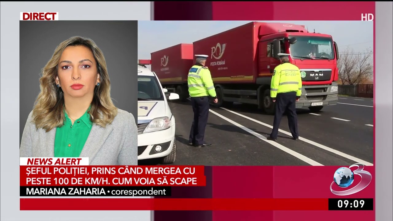 Scandal în Poliție: Șeful IPJ Mehedinți, prins cu 109 km/h în localitate.