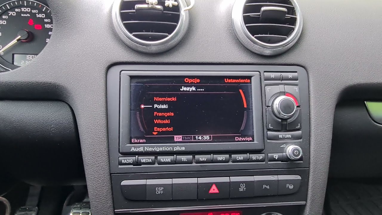 Audi Navigation Plus RNSE Led Prawidłowy przebieg procesu wgrywania polskiego menu