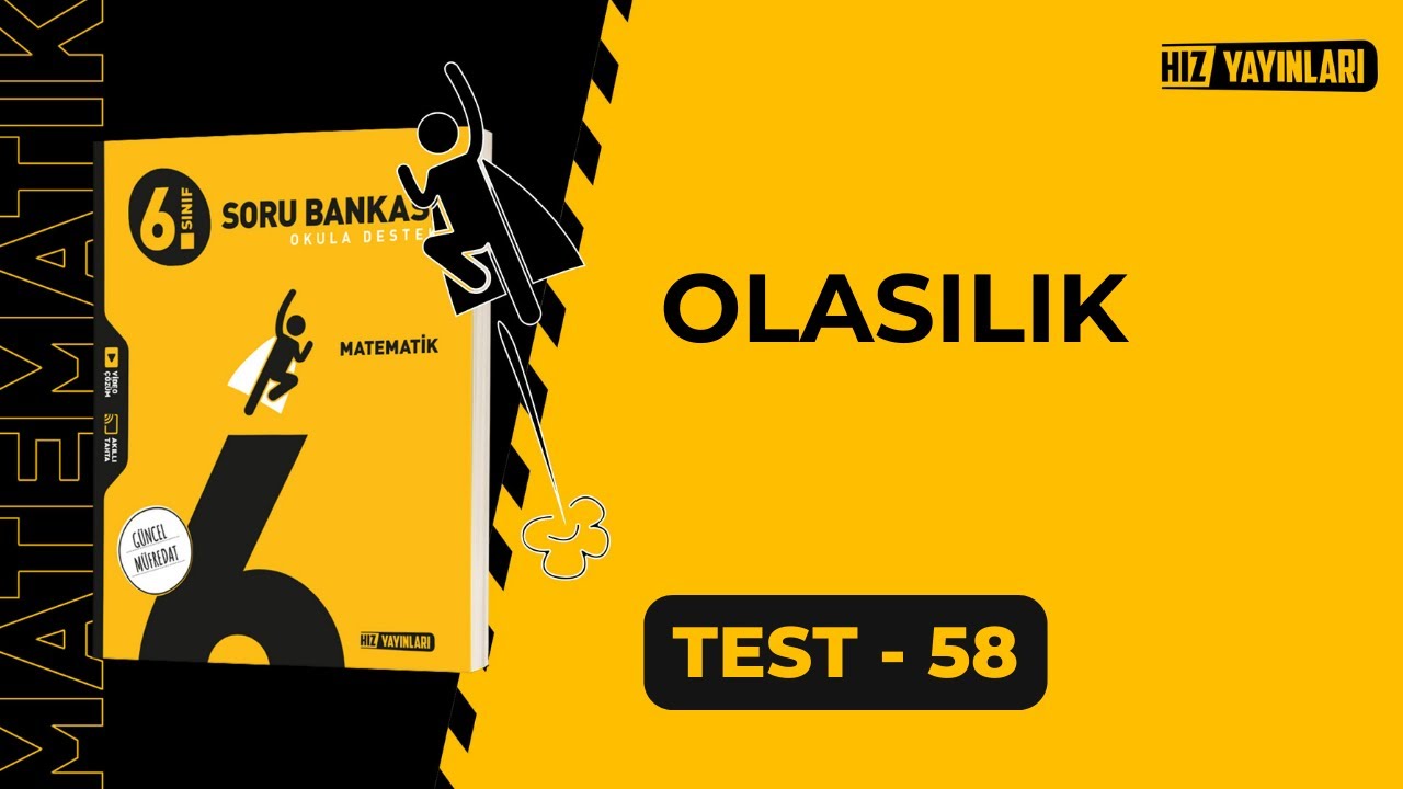 HIZ 6.Sınıf Matematik Soru Bankası Test-58 Çözümleri | OLASILIK (Güncel Müfredat)