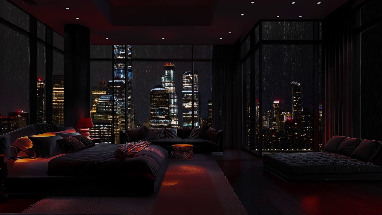 Heavy Rain And Thunder Outside The Window 🌧️ A Relaxing Space For Sleeping And Unwinding At Night