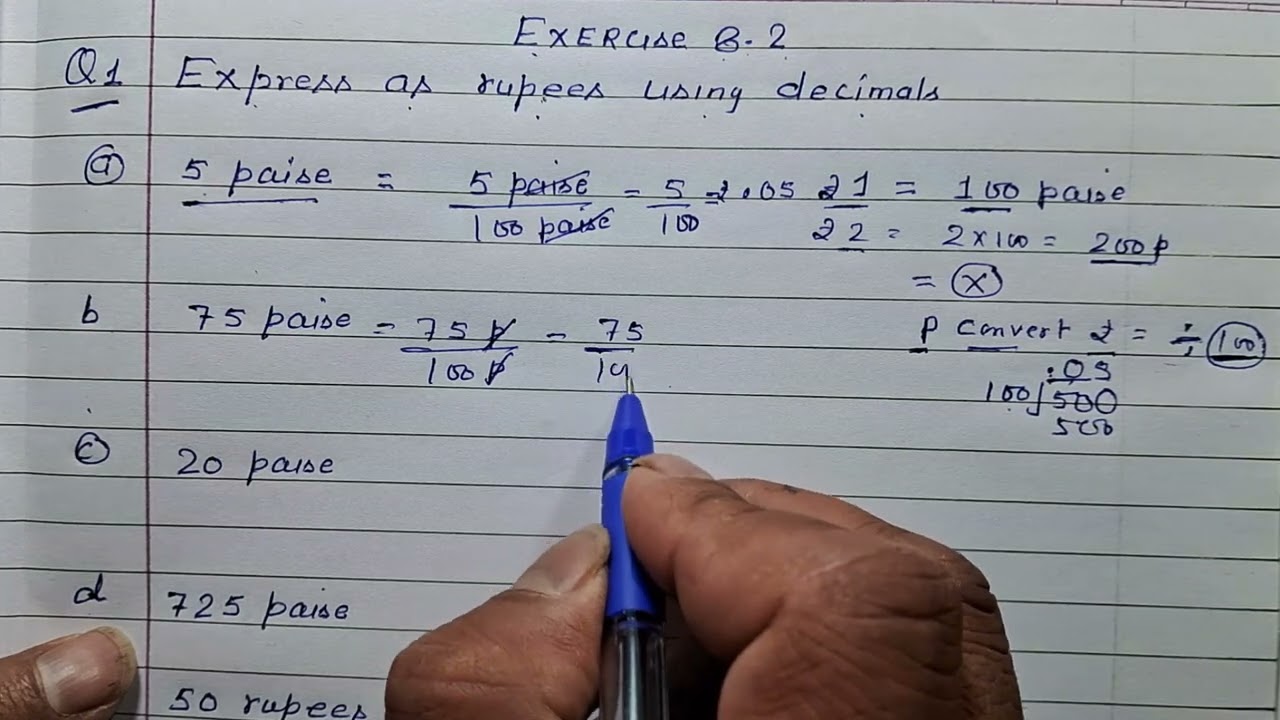 Class 6 - Exercise 8.2 - Q 1 | Express as rupees using decimal