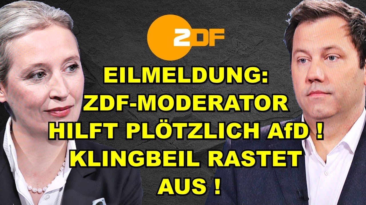 EIL: ZDF-STAR hilft AfD! Klingbeil TOBT!